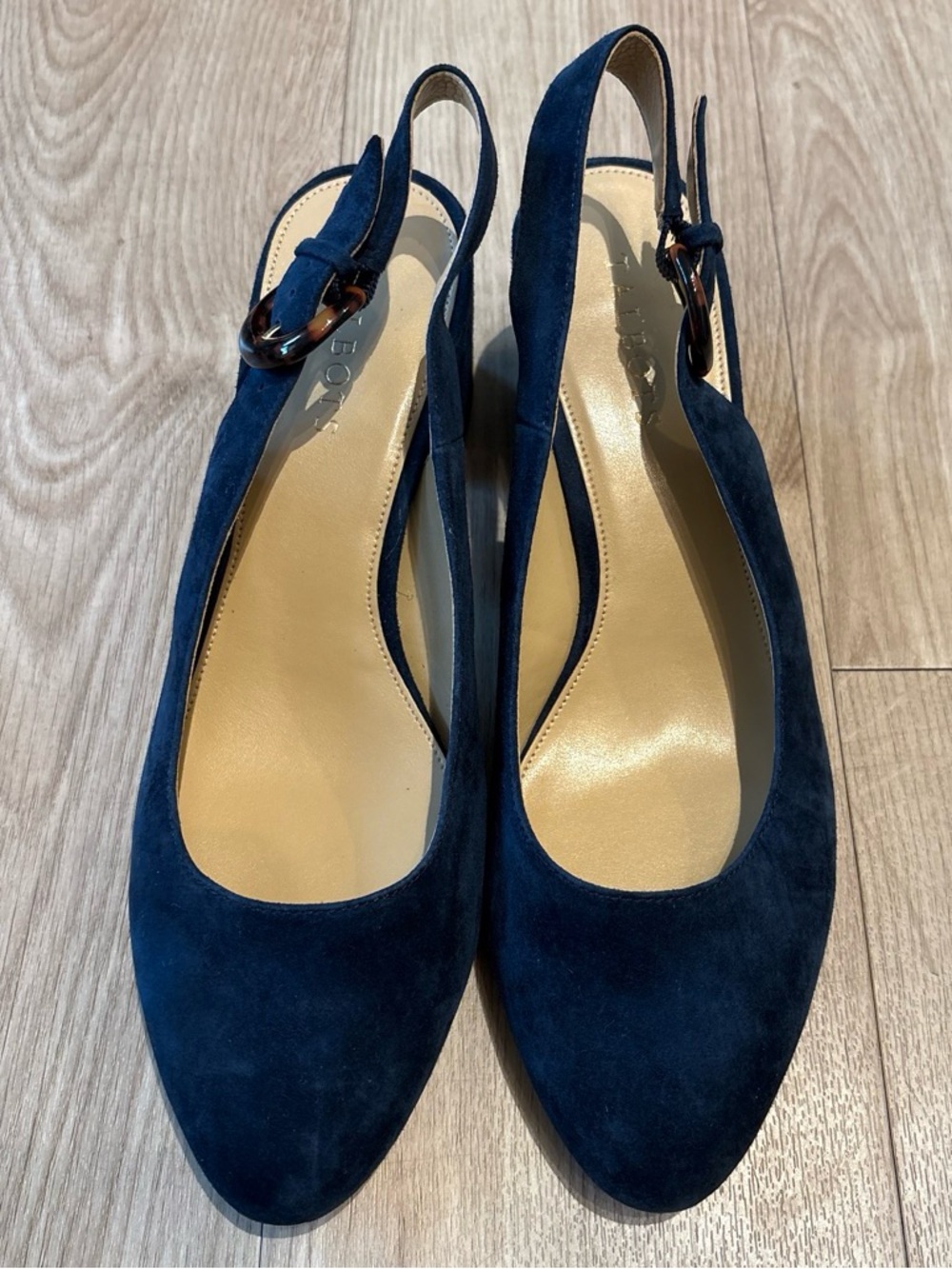 Talbots Navy Suede Slingback Heels